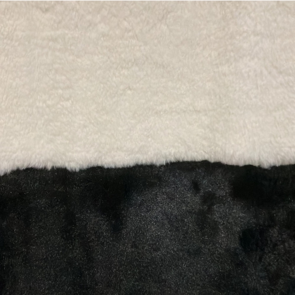 Fever‎ Colorblock white/black Faux Fur coat size Large Animal Print Lined - Picture 5 of 7